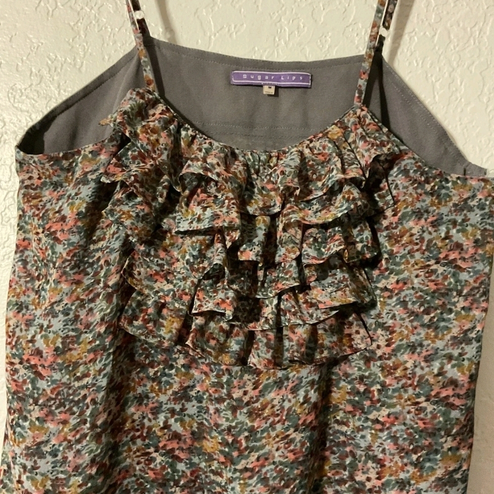 Sugarlips Charcoal and Lavender Blouse M